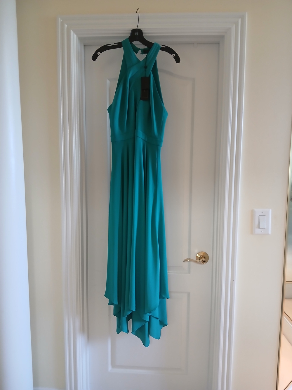 BCBGMaxAzria Teal Halter Midi Dress
